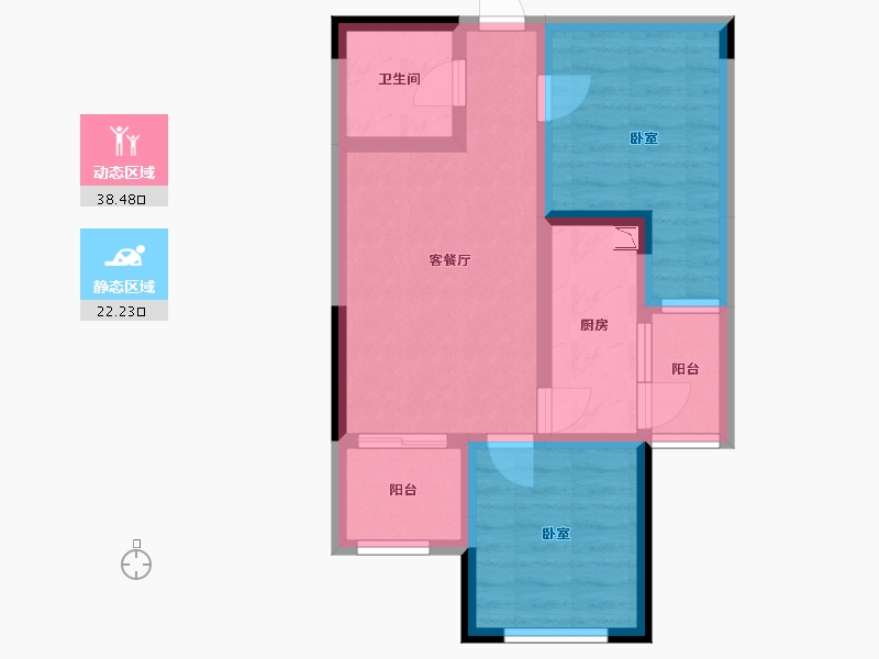 四川省-成都市-圣沅红星城市广场住宅-52.35-户型库-动静分区