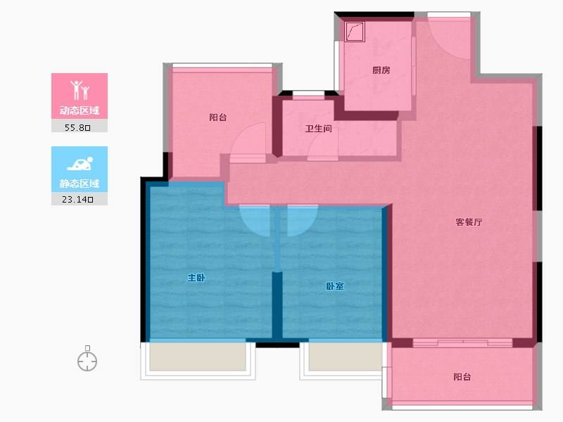 广东省-肇庆市-恒泰悦璟府-70.00-户型库-动静分区