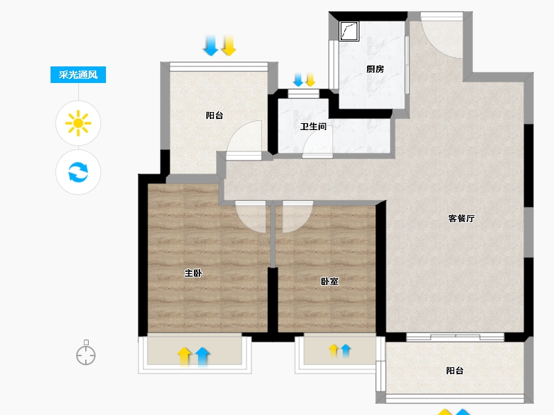 广东省-肇庆市-恒泰悦璟府-70.00-户型库-采光通风