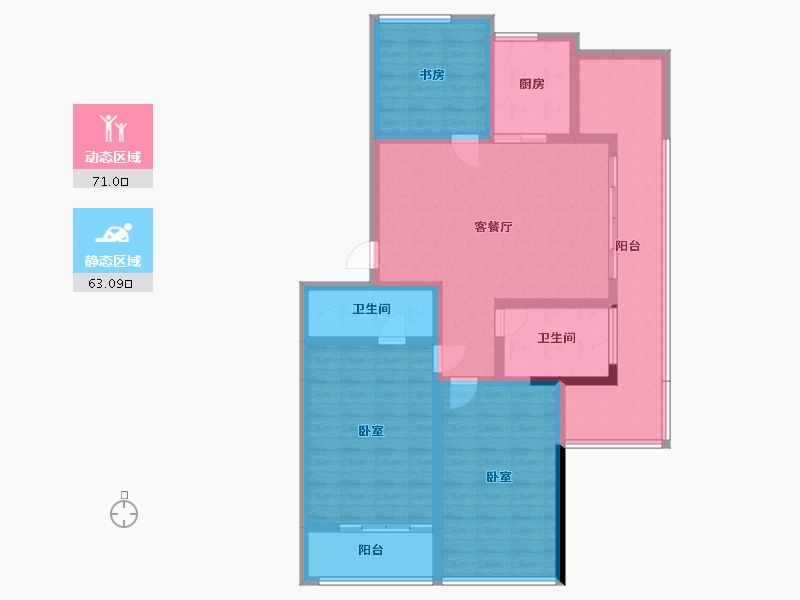 山东省-济宁市-绿城嘉祥玉兰花园-119.55-户型库-动静分区