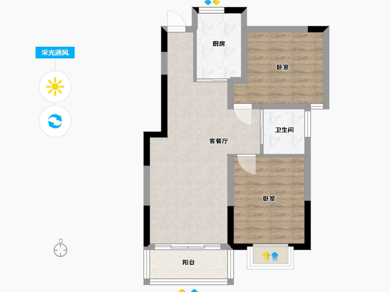 江苏省-镇江市-瑄园-62.67-户型库-采光通风