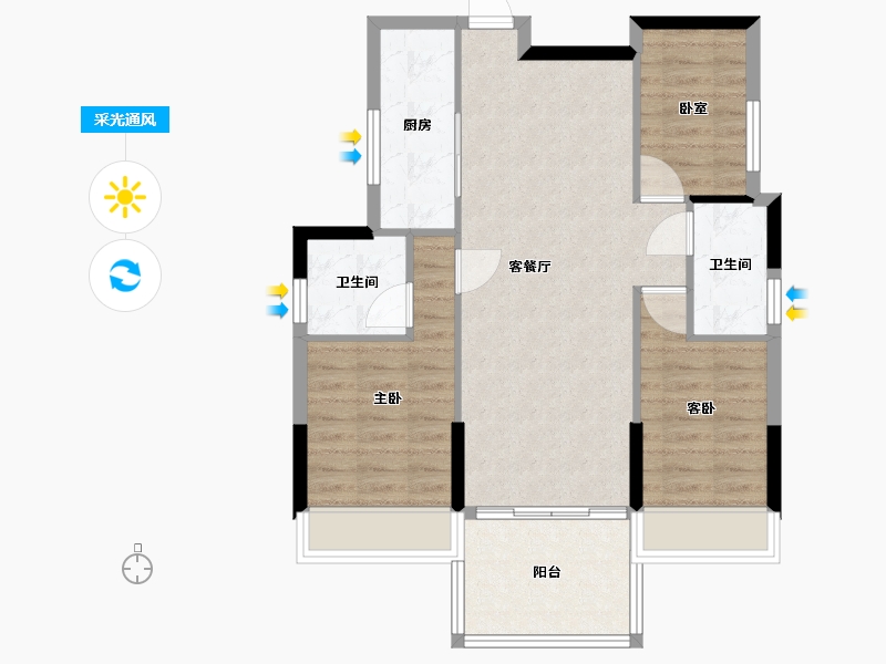 广东省-清远市-倚湖居-77.00-户型库-采光通风