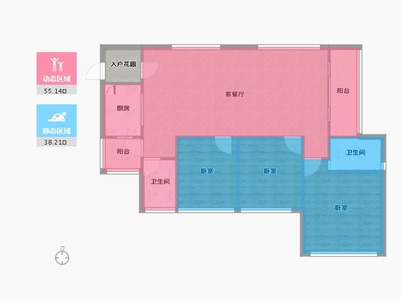 广东省-肇庆市-鼎湖春天-87.90-户型库-动静分区