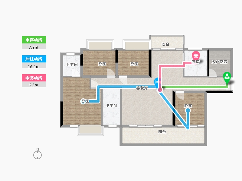 湖南省-郴州市-中港瓏熙府-131.00-户型库-动静线