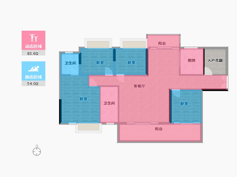 湖南省-郴州市-中港瓏熙府-131.00-户型库-动静分区