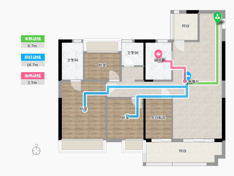 湖南省-衡阳市-奥园·铂誉府-99.79-户型库-动静线