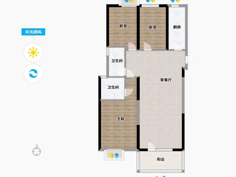 湖北省-武汉市-南国中心二期-97.00-户型库-采光通风