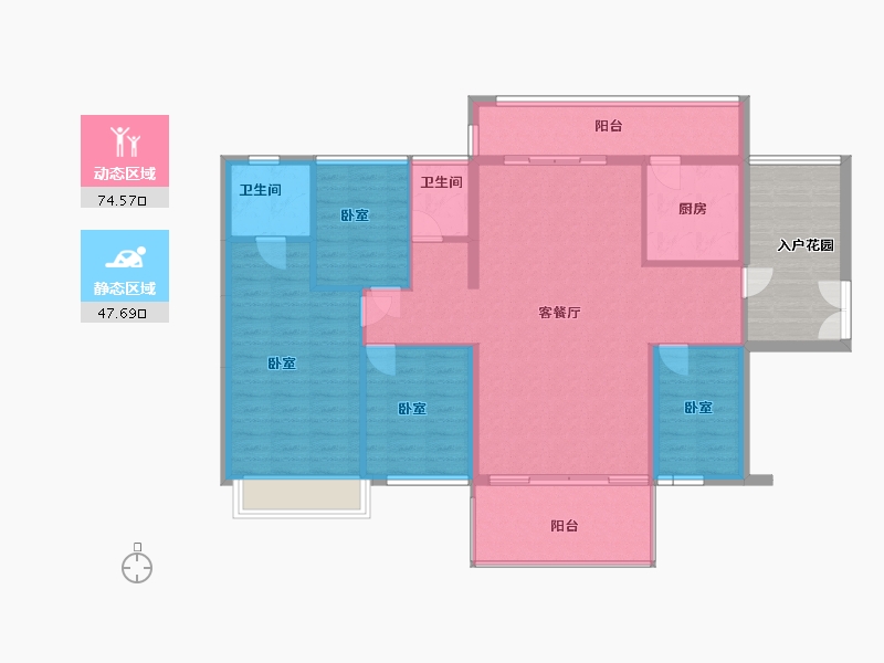 湖南省-郴州市-达康永乐府-122.00-户型库-动静分区