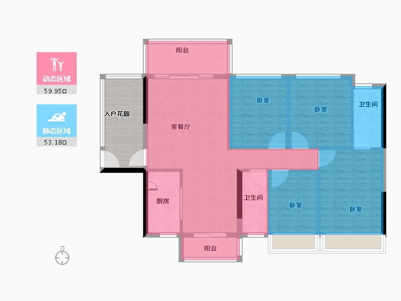 广东省-广州市-鹤山越秀星汇名庭-112.00-户型库-动静分区