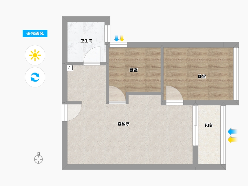 广东省-佛山市-润汉幸福汇广场-41.05-户型库-采光通风