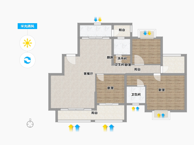 湖南省-衡阳市-恒昇中央公园-112.01-户型库-采光通风