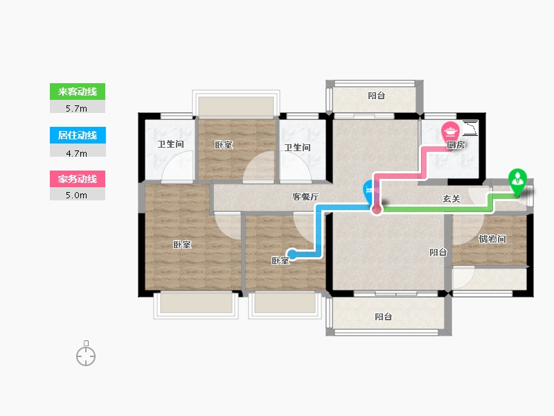 广东省-广州市-方圆星宇月岛-92.19-户型库-动静线