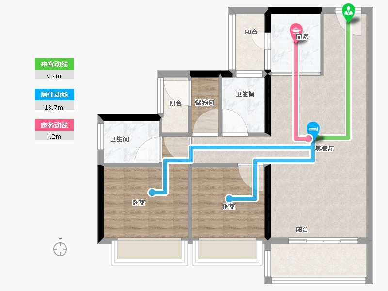 广东省-广州市-方圆星宇月岛-75.01-户型库-动静线