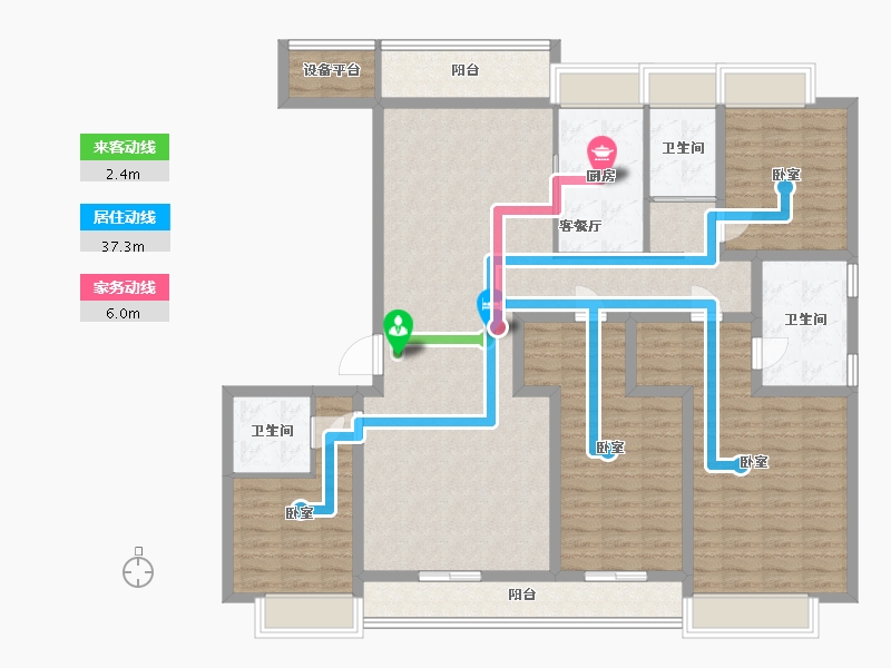 浙江省-衢州市-碧桂园府前1号-151.32-户型库-动静线