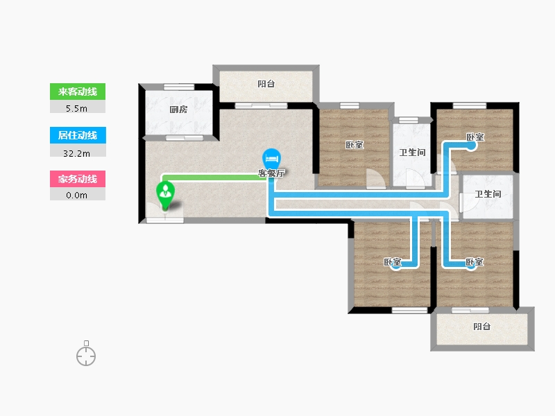 湖北省-武汉市-卧龙墨水湖边领墅-94.44-户型库-动静线