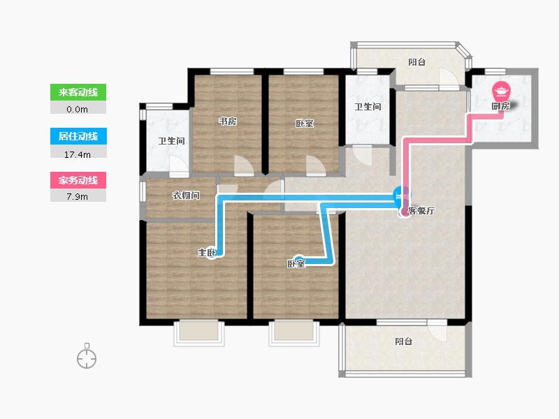 湖北省-武汉市-南国中心二期-136.00-户型库-动静线