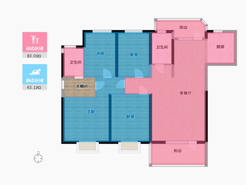 湖北省-武汉市-南国中心二期-136.00-户型库-动静分区