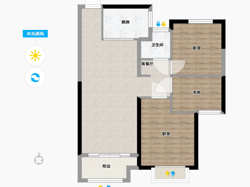 湖北省-武汉市-新城汇隽-79.00-户型库-采光通风