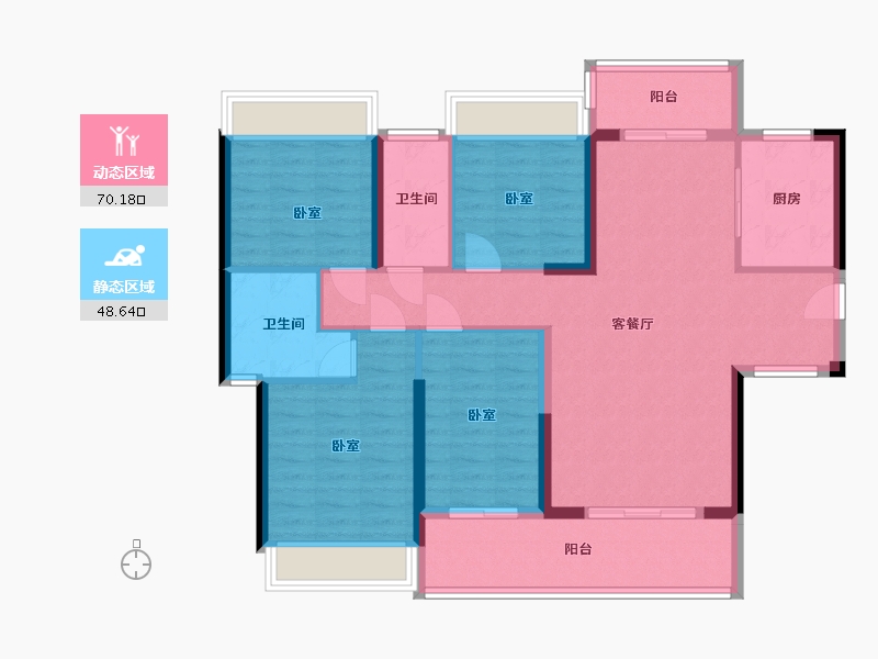 广东省-梅州市-御景中央学府-106.69-户型库-动静分区