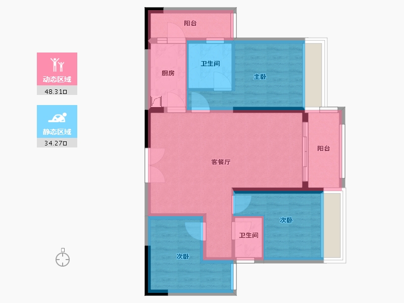 重庆-undefined-西永9号-72.62-户型库-动静分区