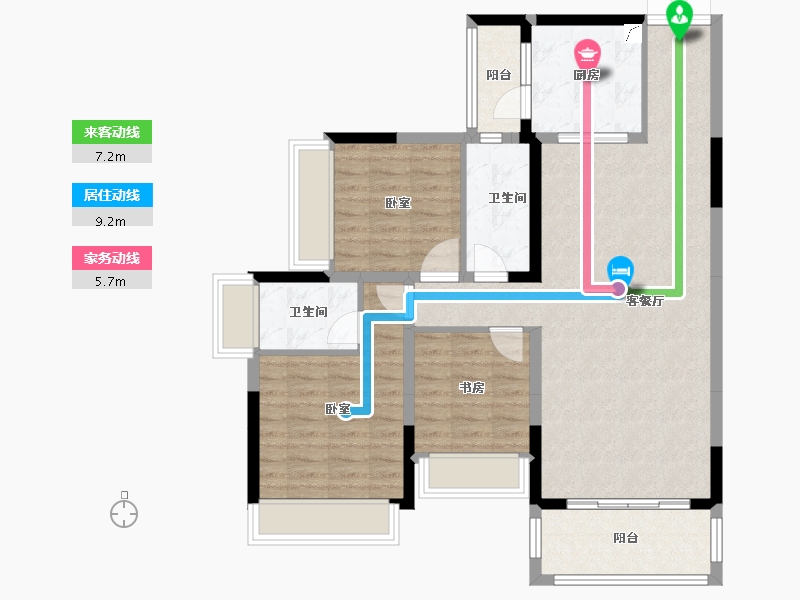 广东省-梅州市-正兴万象江山三期-98.96-户型库-动静线