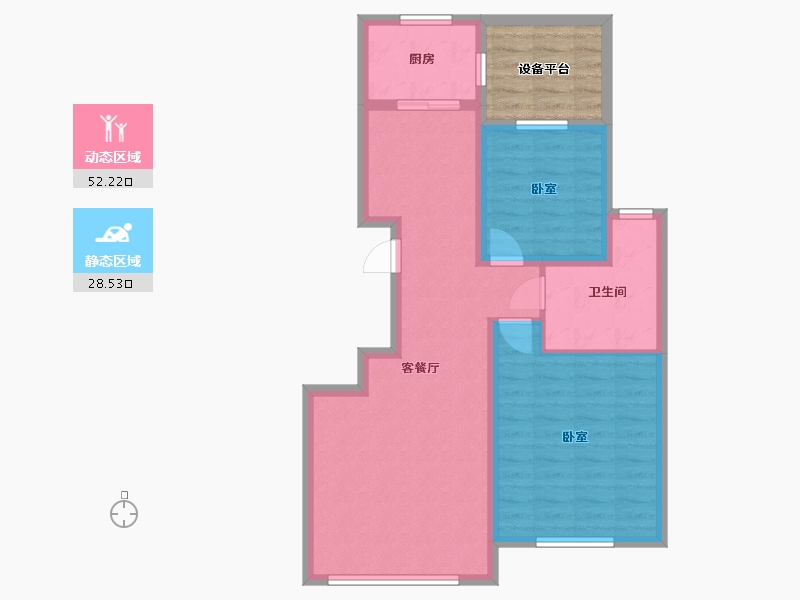 吉林省-通化市-中惠·都市绿洲-78.34-户型库-动静分区