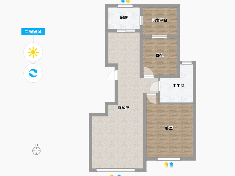 吉林省-通化市-中惠·都市绿洲-78.34-户型库-采光通风