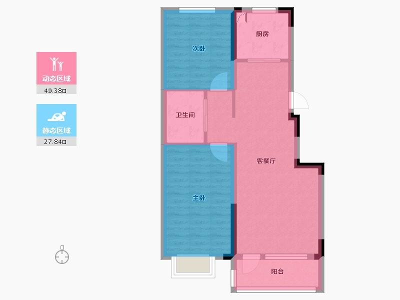 吉林省-长春市-大众置业净月江山樾-68.89-户型库-动静分区