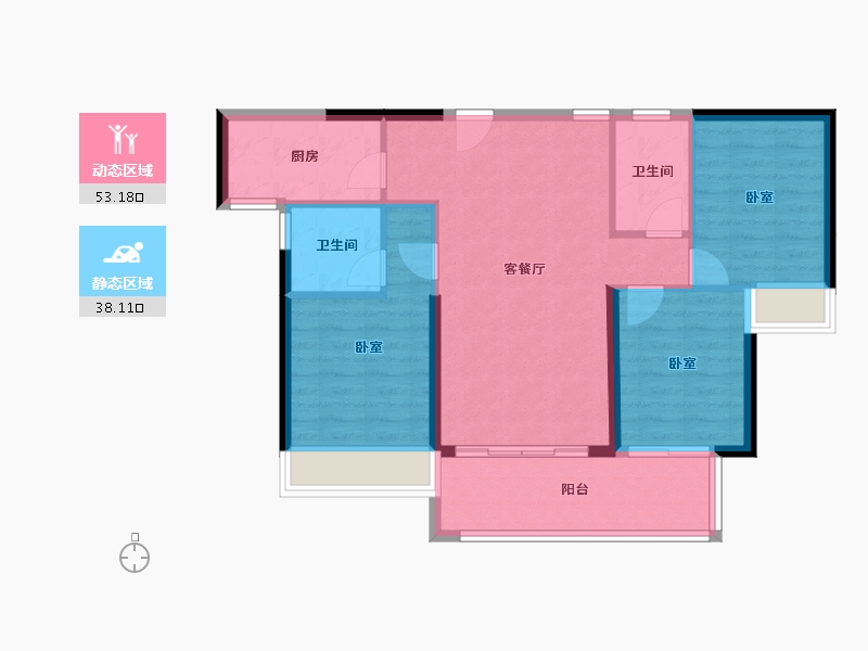 广东省-河源市-和平碧桂园·星钻-82.46-户型库-动静分区