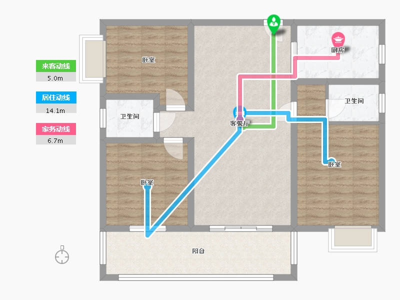 湖南省-邵阳市-新邵奥莱小镇二期-99.87-户型库-动静线