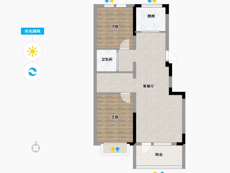 吉林省-长春市-大众置业净月江山樾-71.09-户型库-采光通风