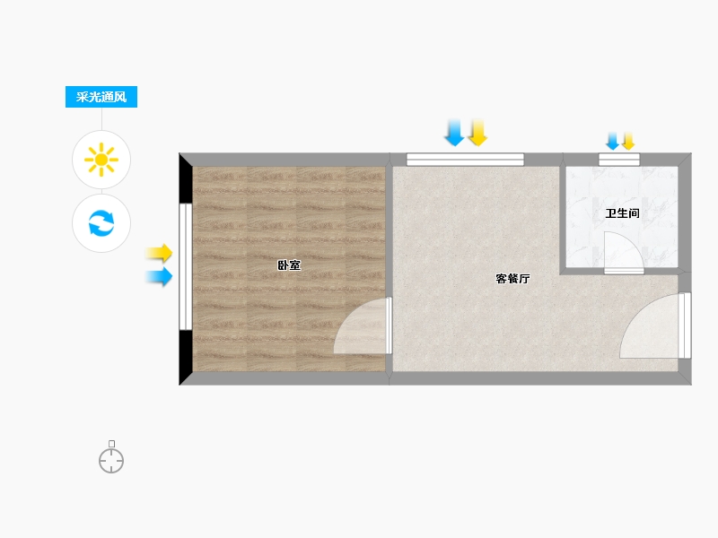 陕西省-西安市-荣民宫园美寓-38.35-户型库-采光通风