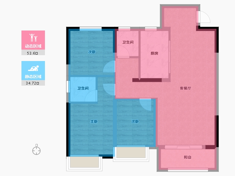 吉林省-长春市-大众置业净月江山樾-78.99-户型库-动静分区