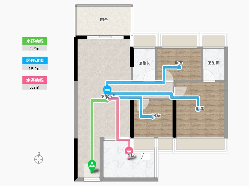 广东省-湛江市-雍豪园-75.75-户型库-动静线