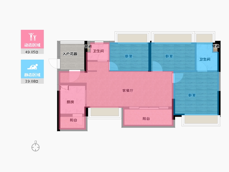 广东省-广州市-富力南驰·富颐华庭-84.15-户型库-动静分区