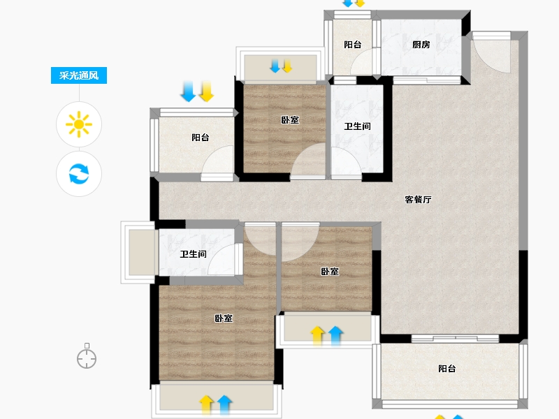 广东省-河源市-铭成华府-86.00-户型库-采光通风