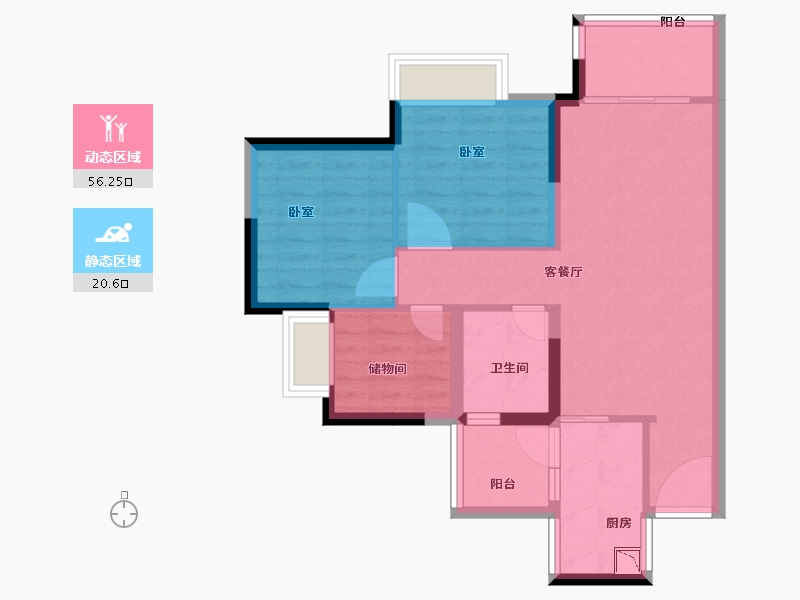 广东省-广州市-凯德·凯荔花园-68.00-户型库-动静分区