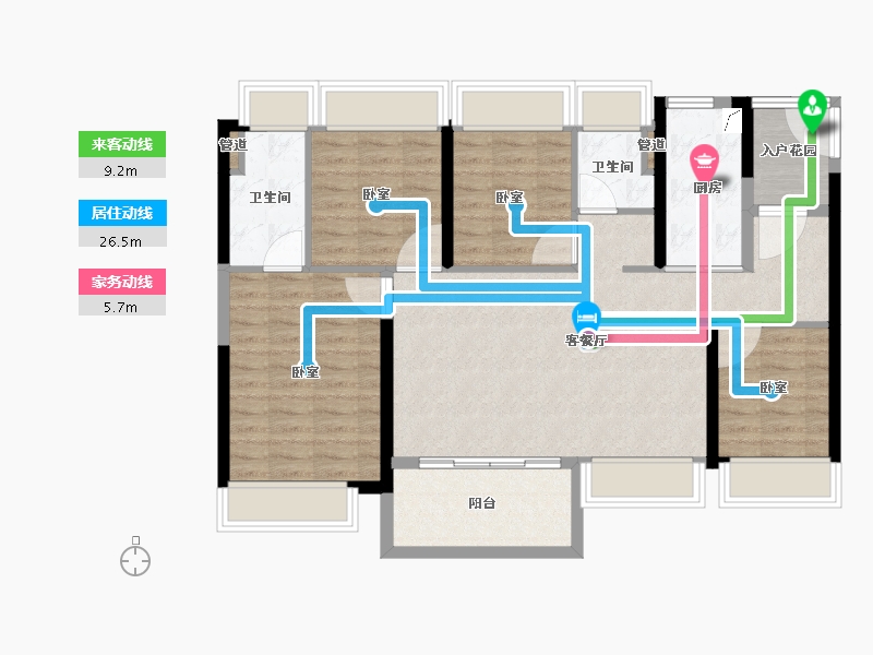 广东省-广州市-富力南驰·富颐华庭-95.98-户型库-动静线