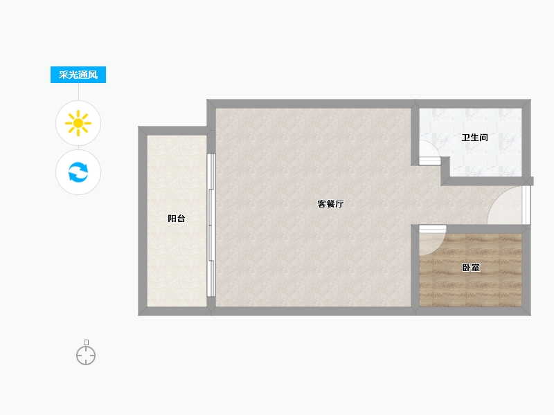 广东省-汕头市-半岛逸景花园-59.22-户型库-采光通风