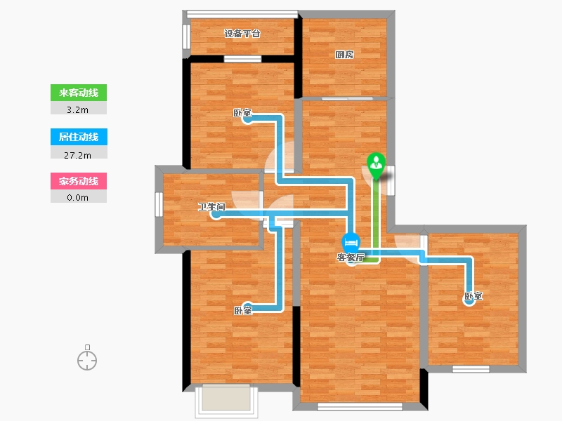 吉林省-通化市-中惠·都市绿洲-89.78-户型库-动静线