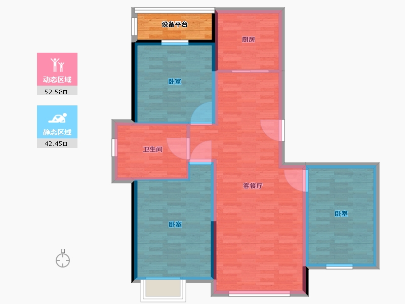 吉林省-通化市-中惠·都市绿洲-89.78-户型库-动静分区