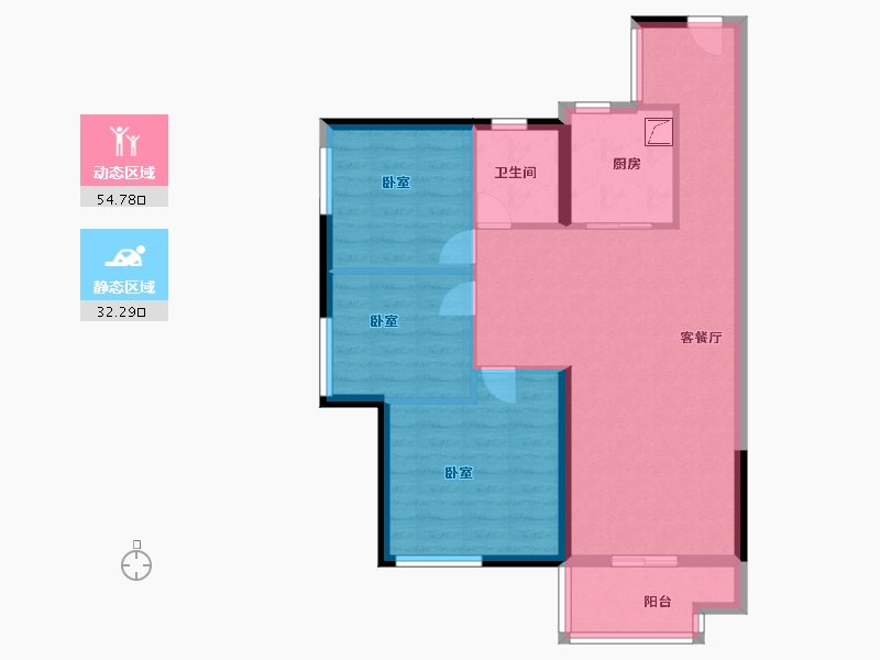 广东省-汕尾市-万德隆·阳光城·愉景湾-78.00-户型库-动静分区