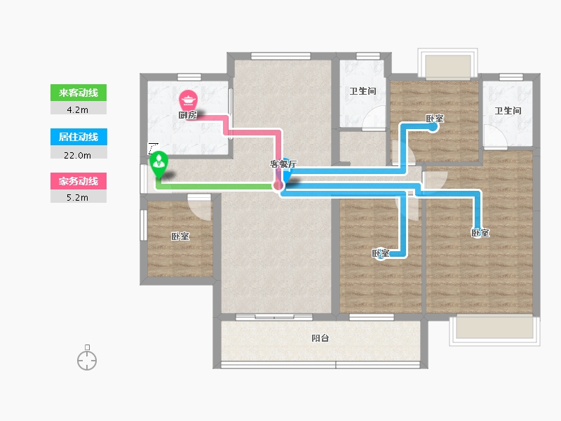 广东省-江门市-保利中央公馆-104.99-户型库-动静线