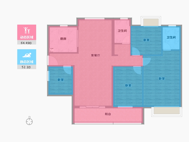 广东省-江门市-保利中央公馆-104.99-户型库-动静分区