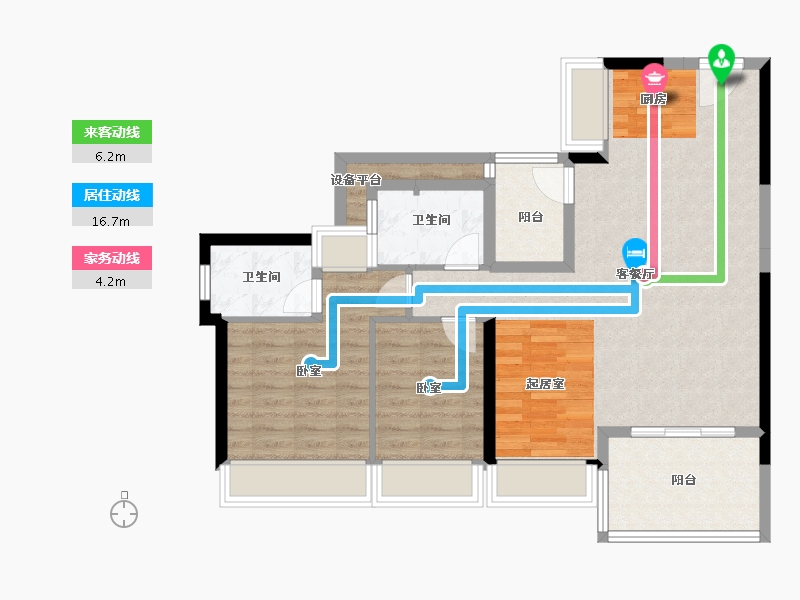 广东省-深圳市-中海汇德理-88.00-户型库-动静线