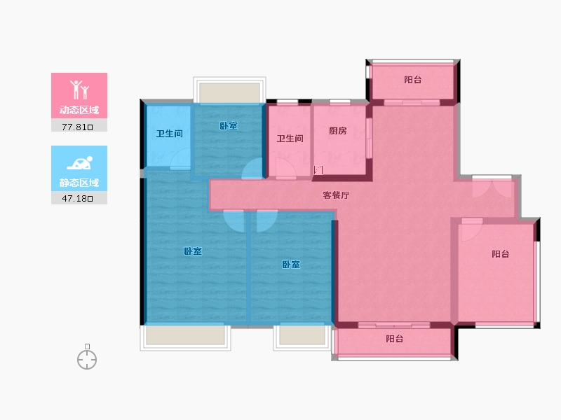 广东省-江门市-保利中央公馆-112.65-户型库-动静分区