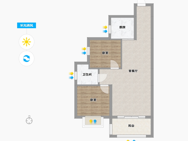 湖南省-邵阳市-毅丰状元府-60.68-户型库-采光通风