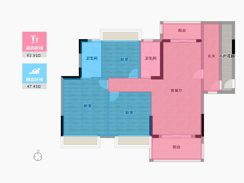 广东省-阳江市-泓基泓景苑-105.42-户型库-动静分区