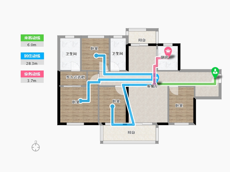 广东省-汕尾市-万德隆·阳光城·愉景湾-104.00-户型库-动静线