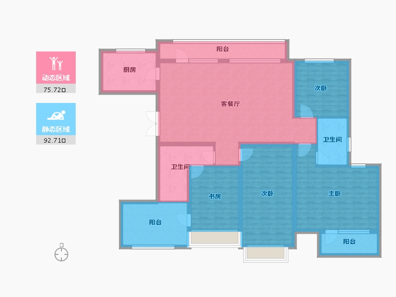 山东省-威海市-华发九龙湾-150.99-户型库-动静分区